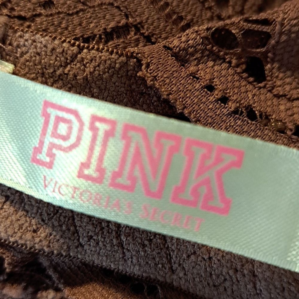 Pink Victorias Secret Bralette Mauve Lace High Neck Underwire Push Up Bra Size S - Picture 7 of 9